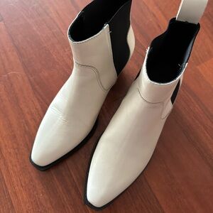 Everlane White and Black Ankle Booties